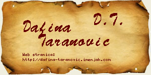 Dafina Taranović vizit kartica